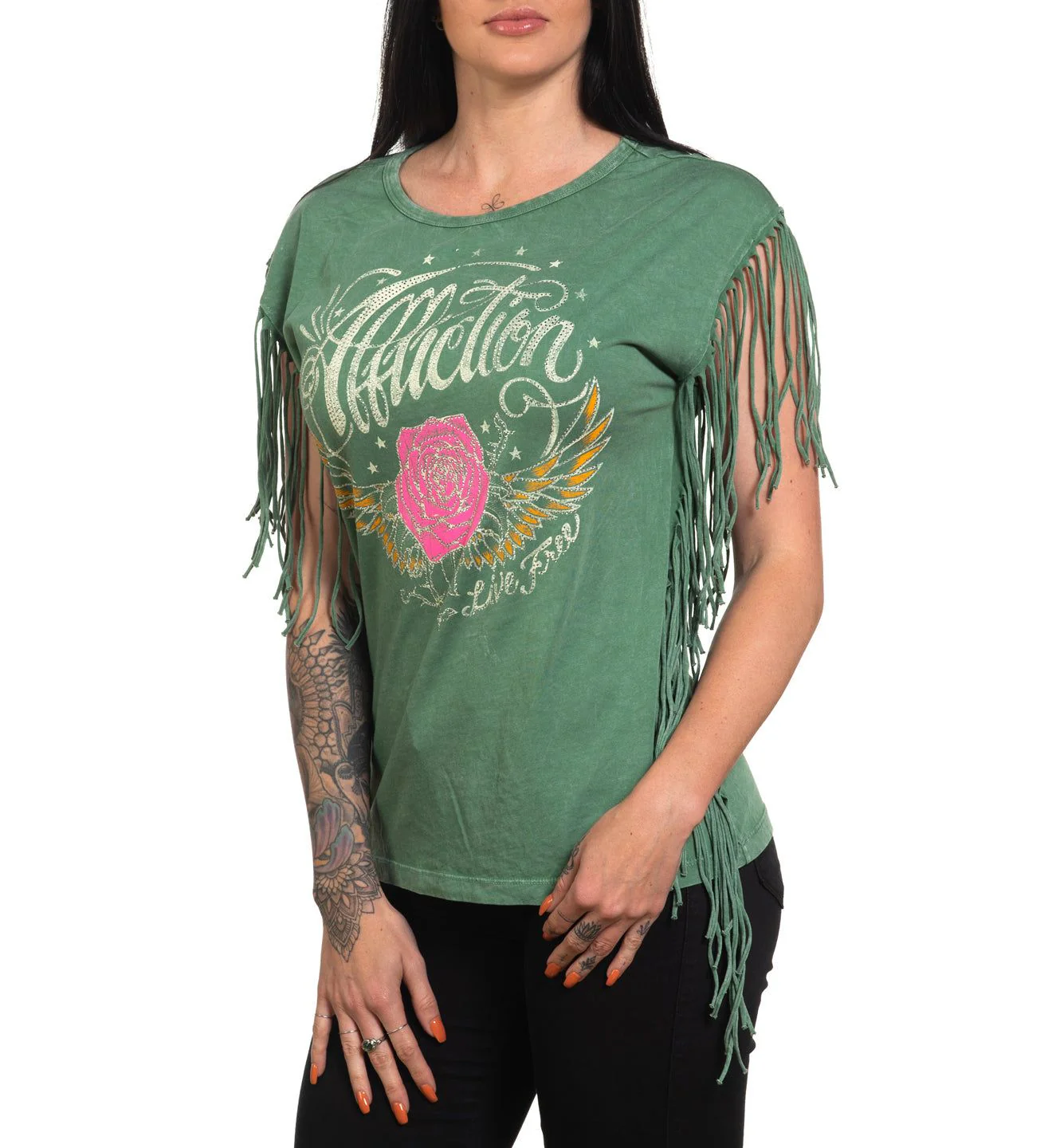 AC Rose Wings Fringe Tank - Image 3