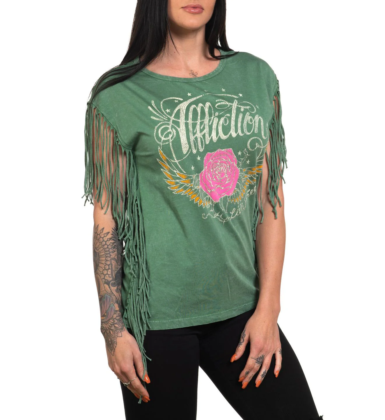 AC Rose Wings Fringe Tank - Image 4