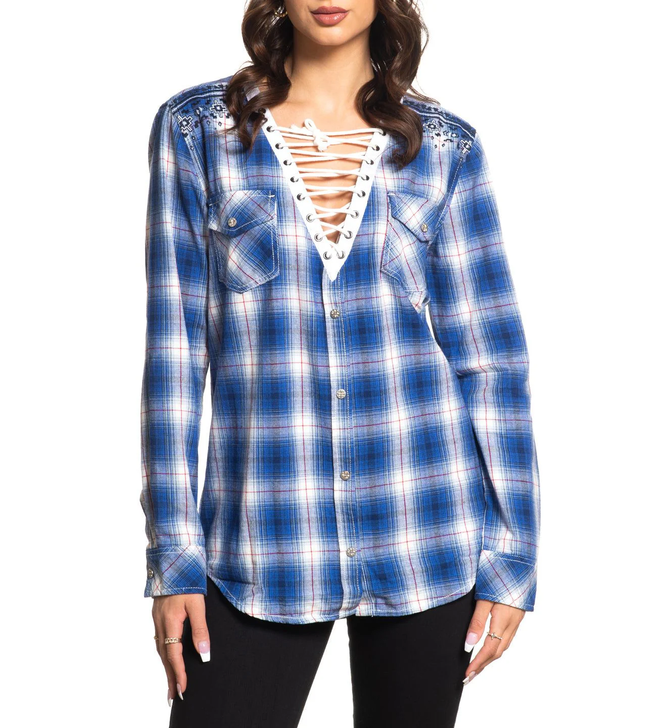 Crystal Visions Button-Up LS