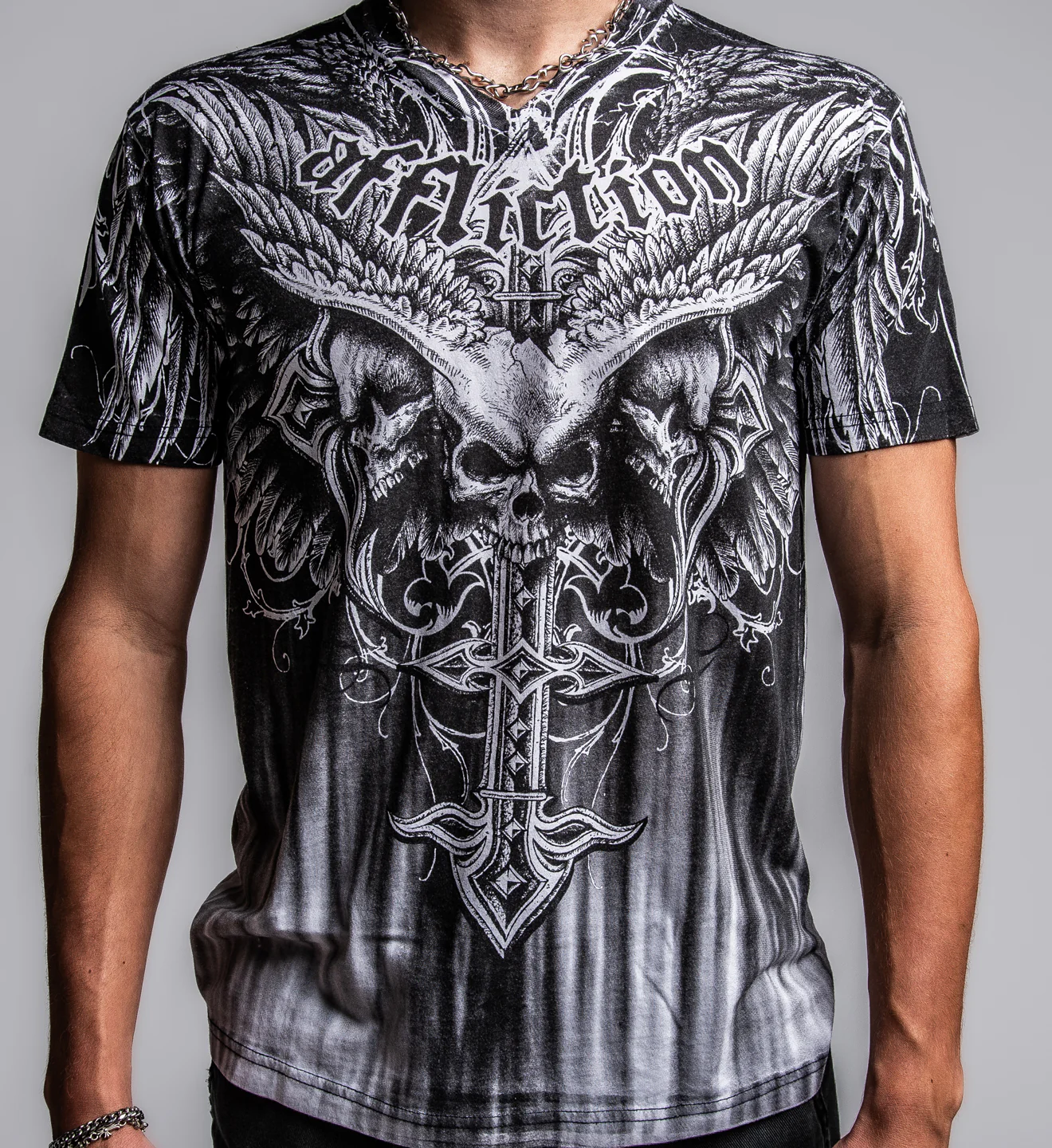 Death Eyes V Neck Tee - Image 3