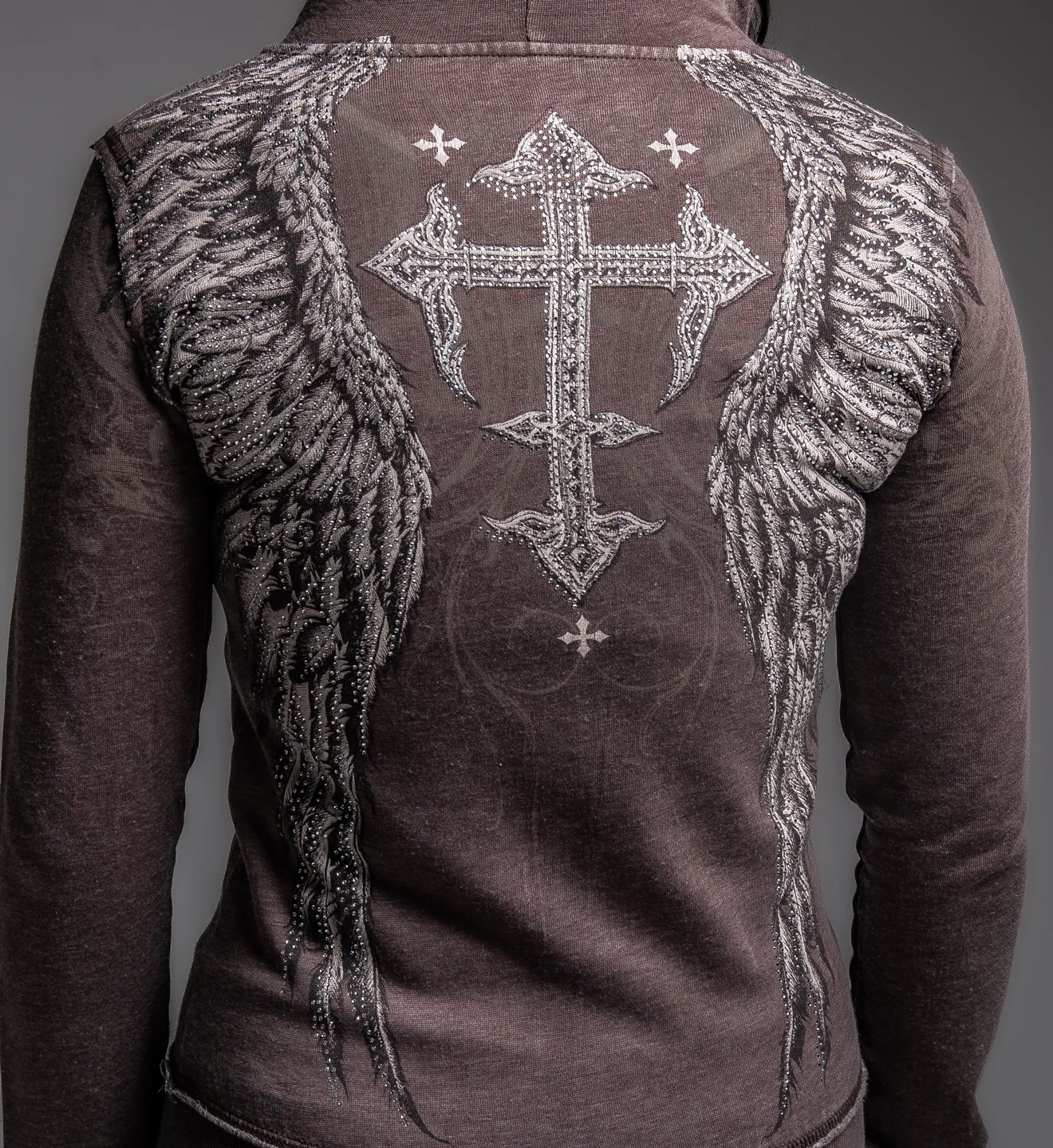 Death Eyes Burnout Zip-Up Hoodie - Image 2