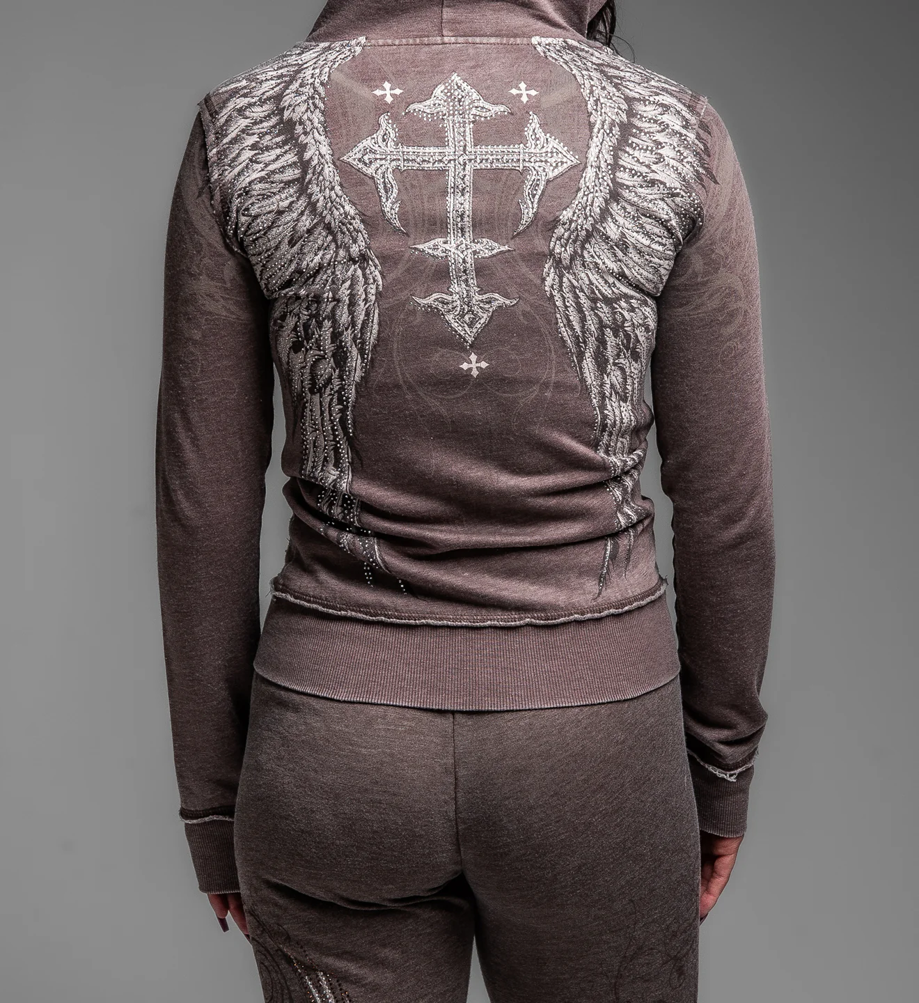 Death Eyes Burnout Zip-Up Hoodie - Image 3