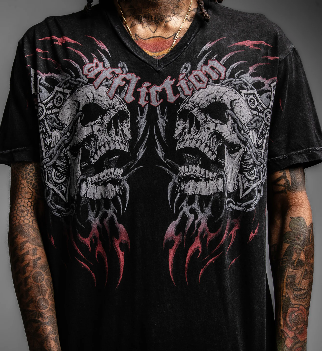 Destruction V Neck Tee - Image 3