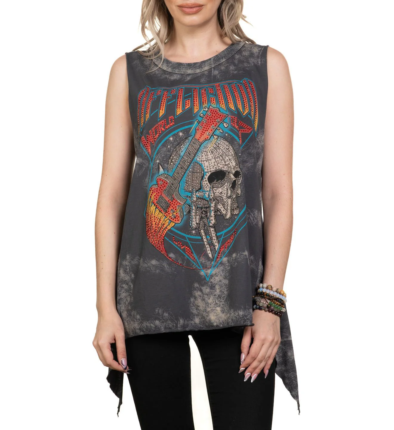 Global Rock Eyelet Sleeveless Crew