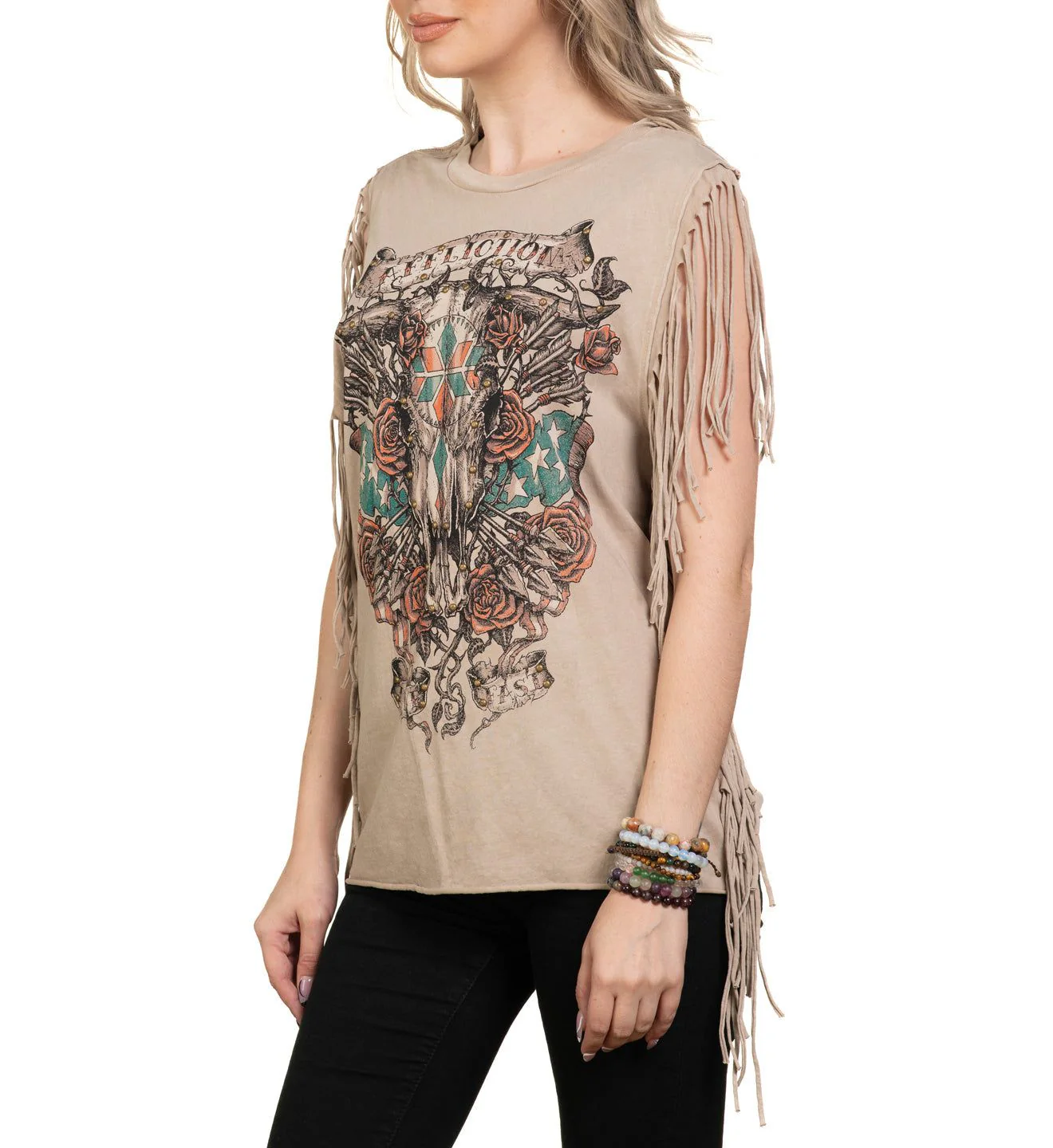 Little Bighorn Fringe Muscle Tee - Image 4