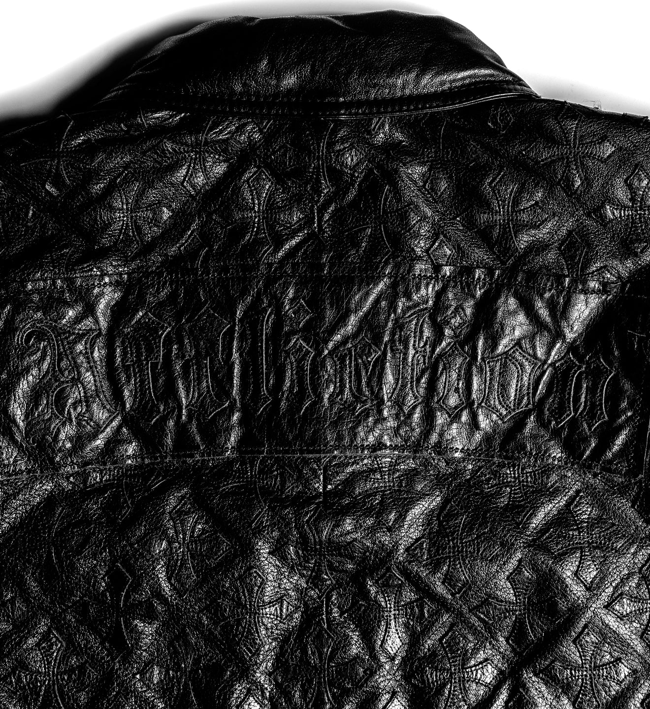Quilted Cross Leather Jacket - Image 10