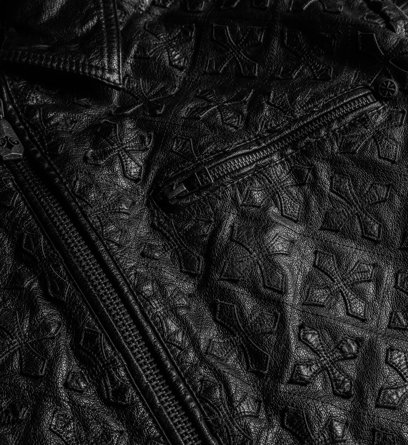 Quilted Cross Leather Jacket - Image 11