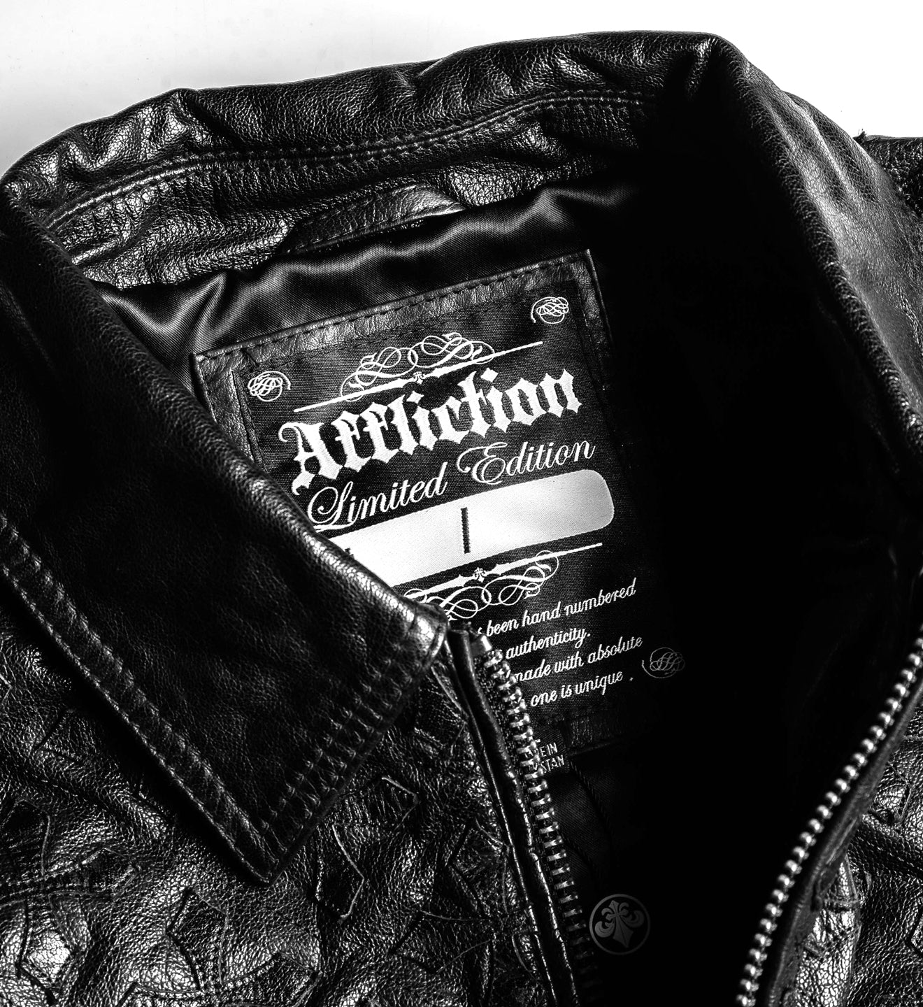 Quilted Cross Leather Jacket - Image 9