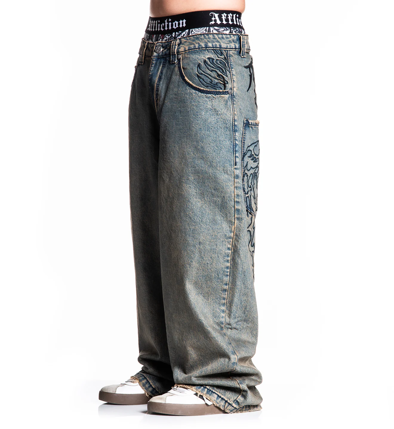 Extra Wide Tribal & Wings Denim - Image 7