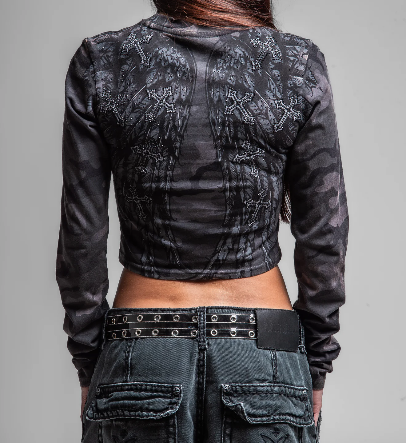 Whispering Thoughts LS Crop Tee - Image 2