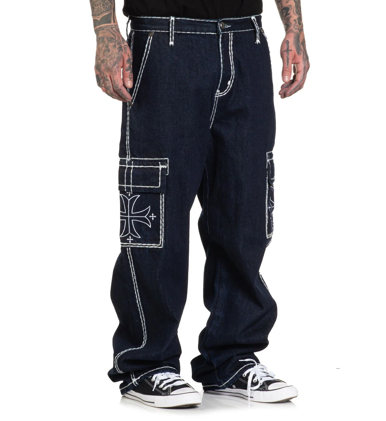 Wide Leg Cargo Jeans - Image 12
