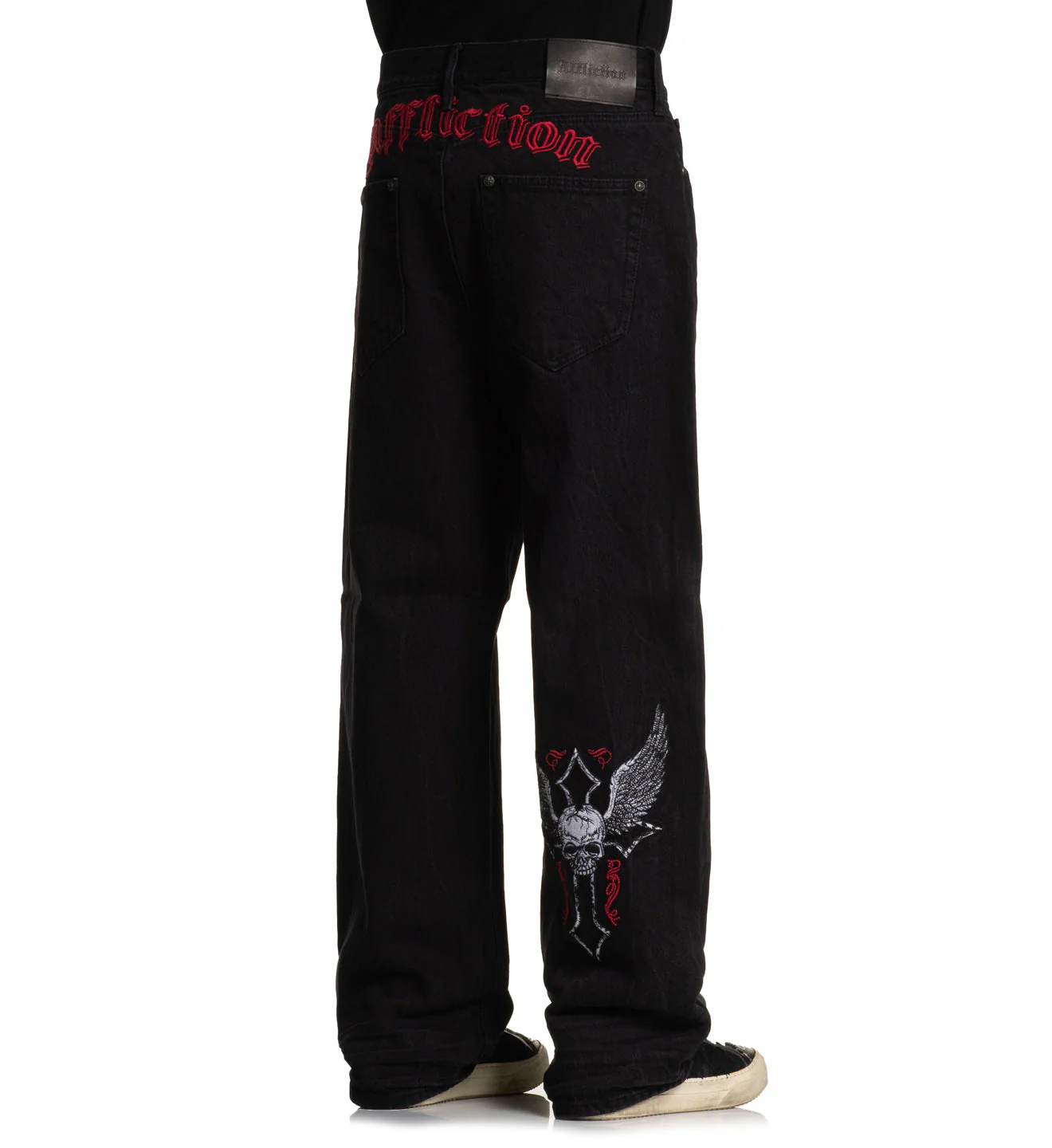 Wide Leg Live Fast Black Jeans - Image 2