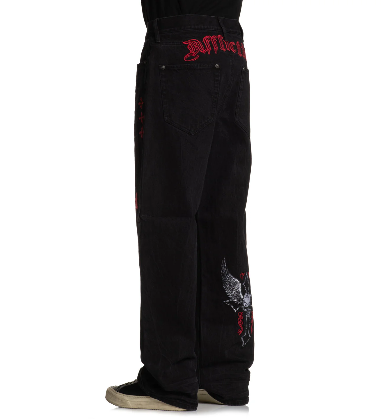 Wide Leg Live Fast Black Jeans - Image 7